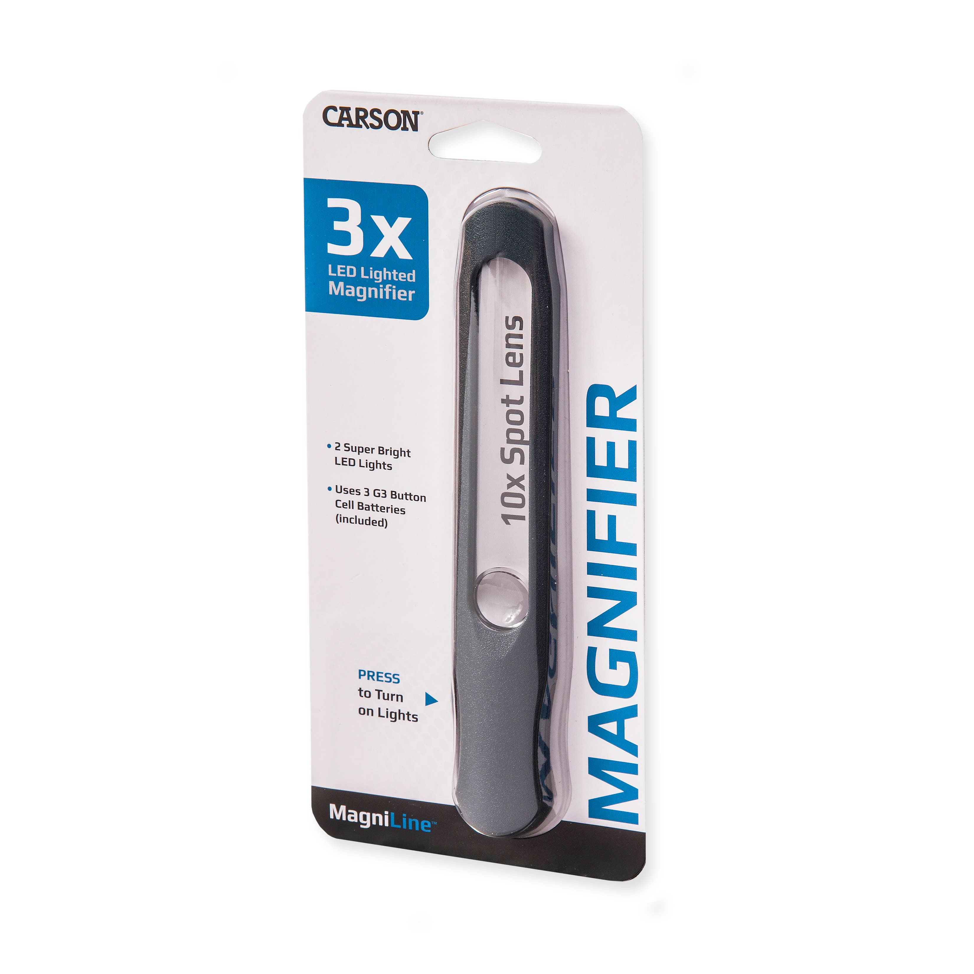 Carson MagniLine MT-25 3x LED Bar Magnifier with 10x Spot Lens